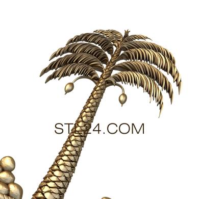 Art panel (Palm and coconut trees, PD_0316) 3D models for cnc